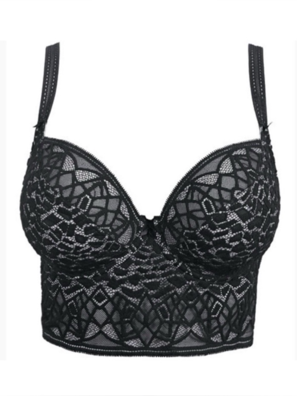 Freya 34G Longline Bra Black Soiree Lace Underwire AA5014 NEW